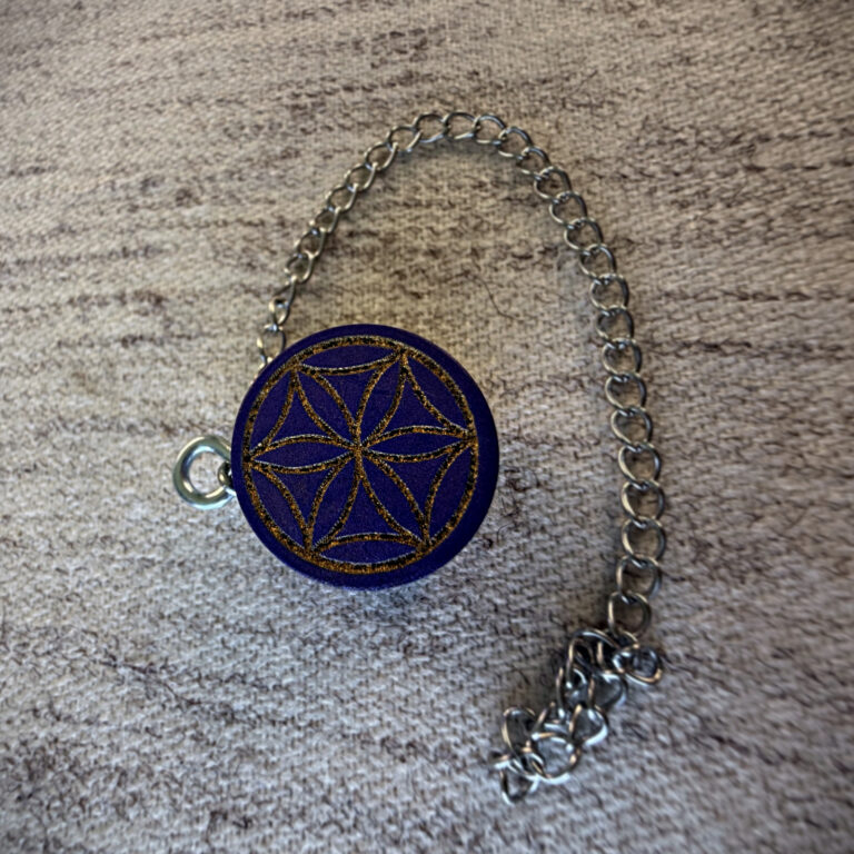 Alchemy Pendulum — Magenta-in-Blue, Small Flower of Life
